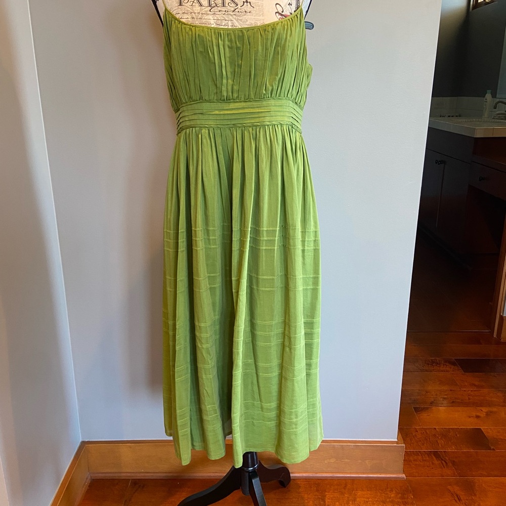 Jones New York Lime Green Midi Silk Dress